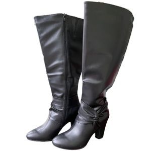 Faux Leather Heel Tall Boots - Sadie Cloudwalkers Size 8 WIDE